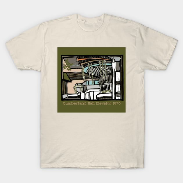 Cumberland Mall Elevator 1976 T-Shirt by JSnipe